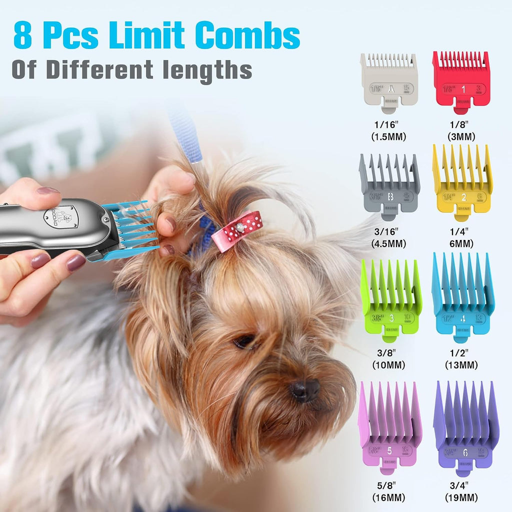 Gooad quiet dog grooming trimmer demonstrating ergonomic handle design.