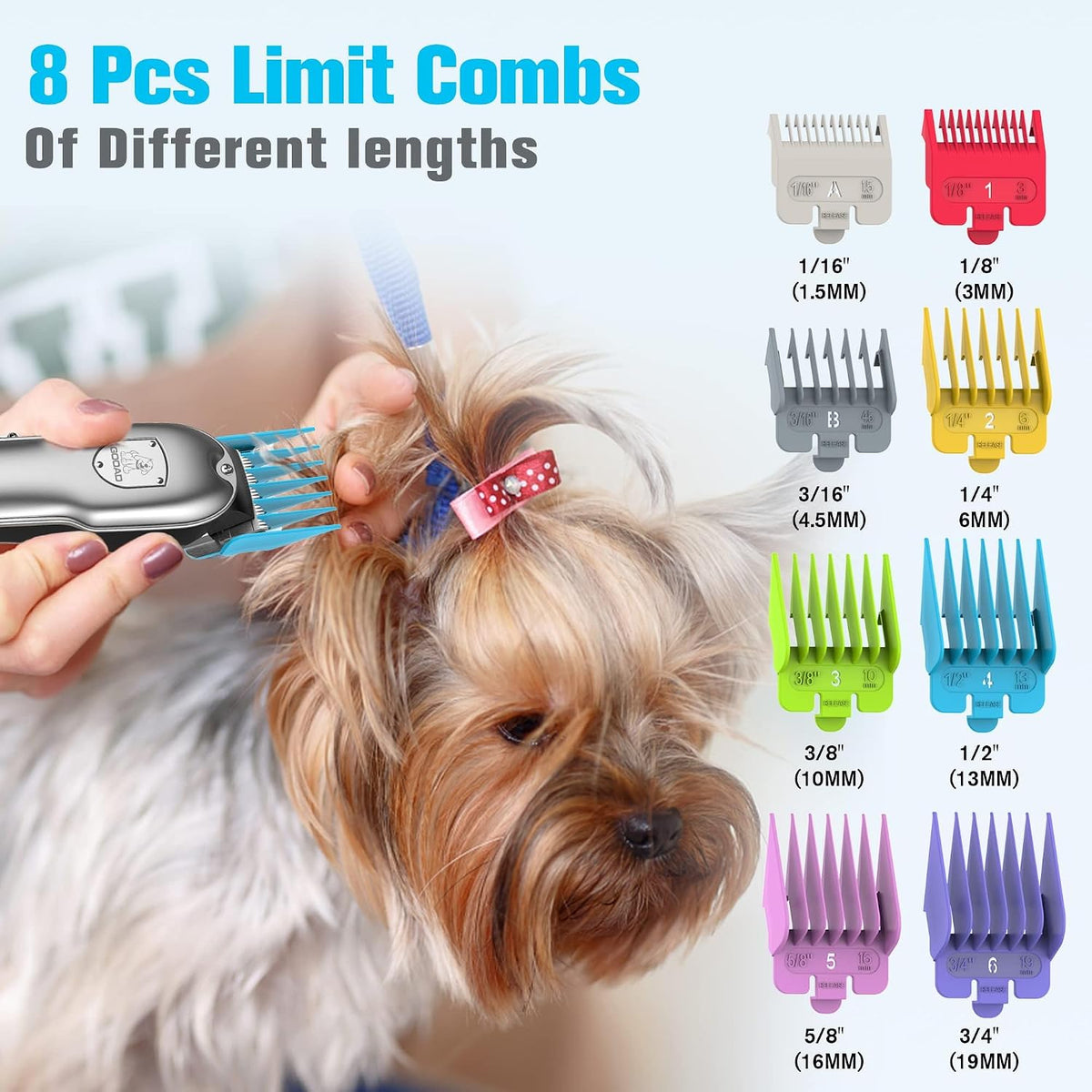 Gooad quiet dog grooming trimmer demonstrating ergonomic handle design.