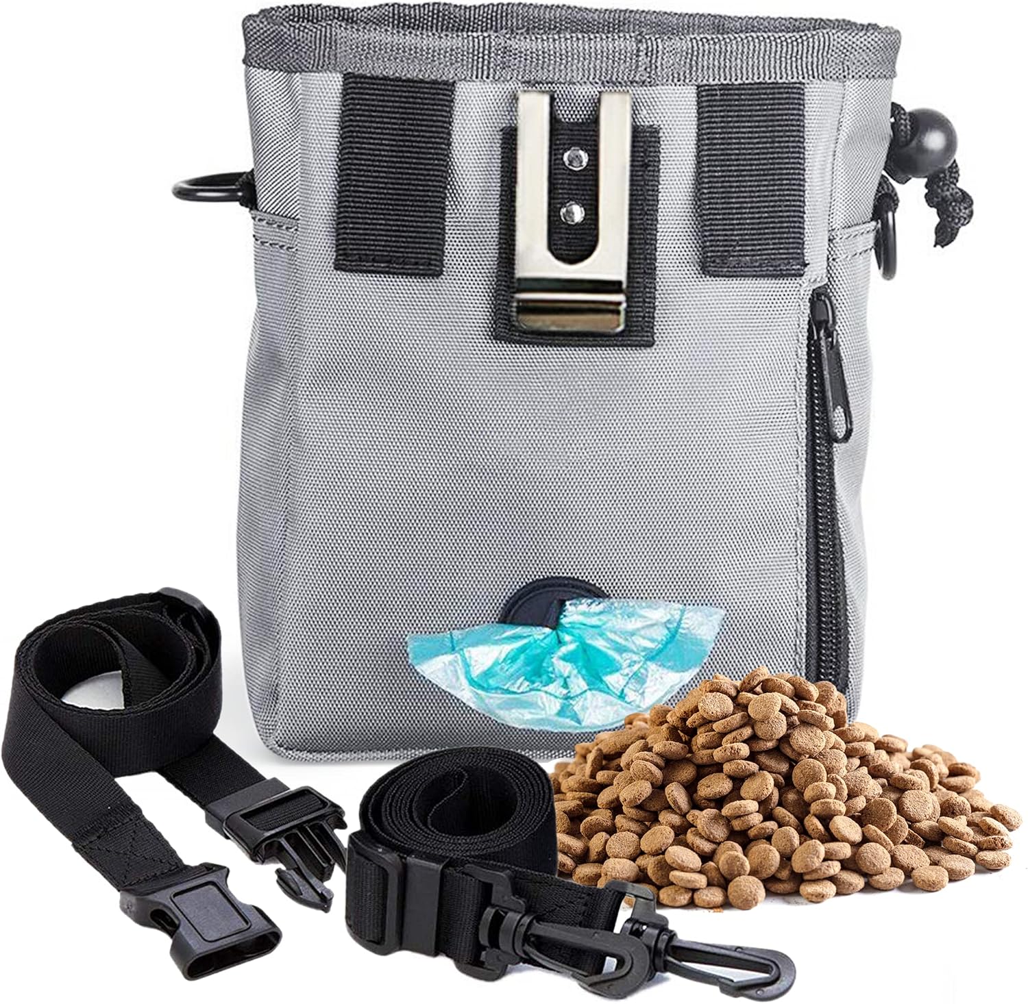 SunGrow pet utility pouch showing built in waste bag dispenser feature