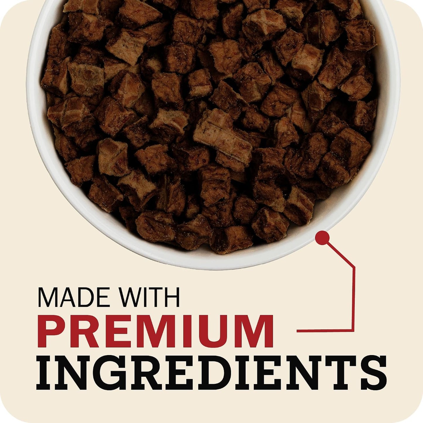 Redbarn premium air dried pet food ninety one percent real meat callout