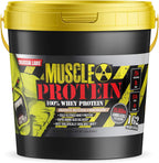 Colossal Labs Muscle Protein 12 pound bucket front view for muscle gain