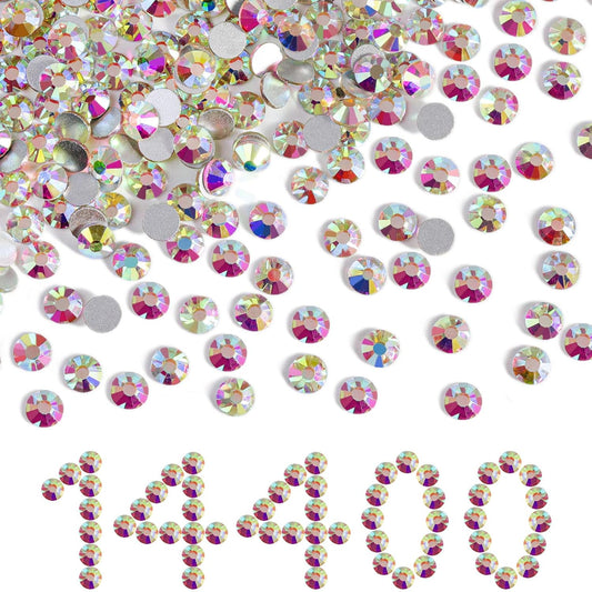 Beadsland Crystal AB flatback rhinestones bulk pack front view