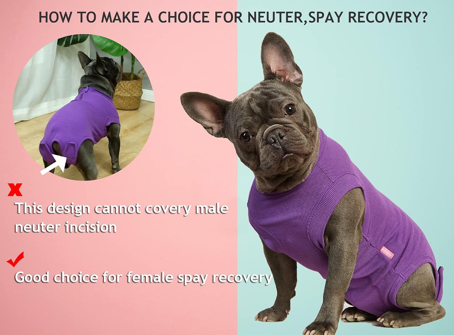 Wabdhaly medical pet shirt for female dogs post spay healing