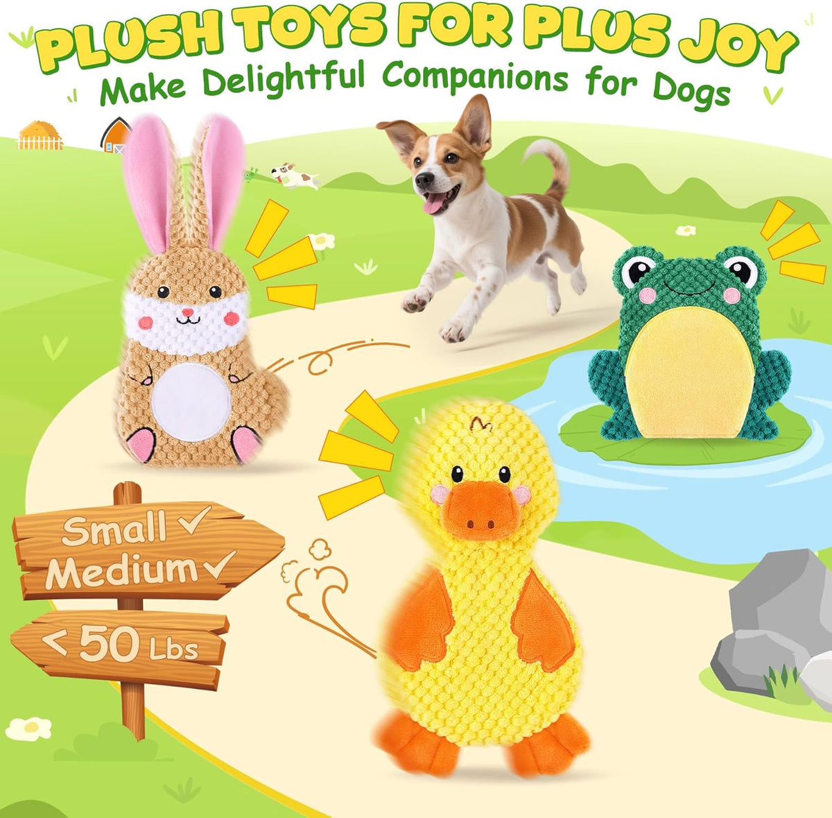 XIUGOAL squeaky puppy chew toys close up of zero stuffing bunny with long ears