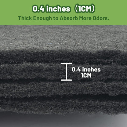 Trimmable universal carbon odor filters for covered pet litter pans