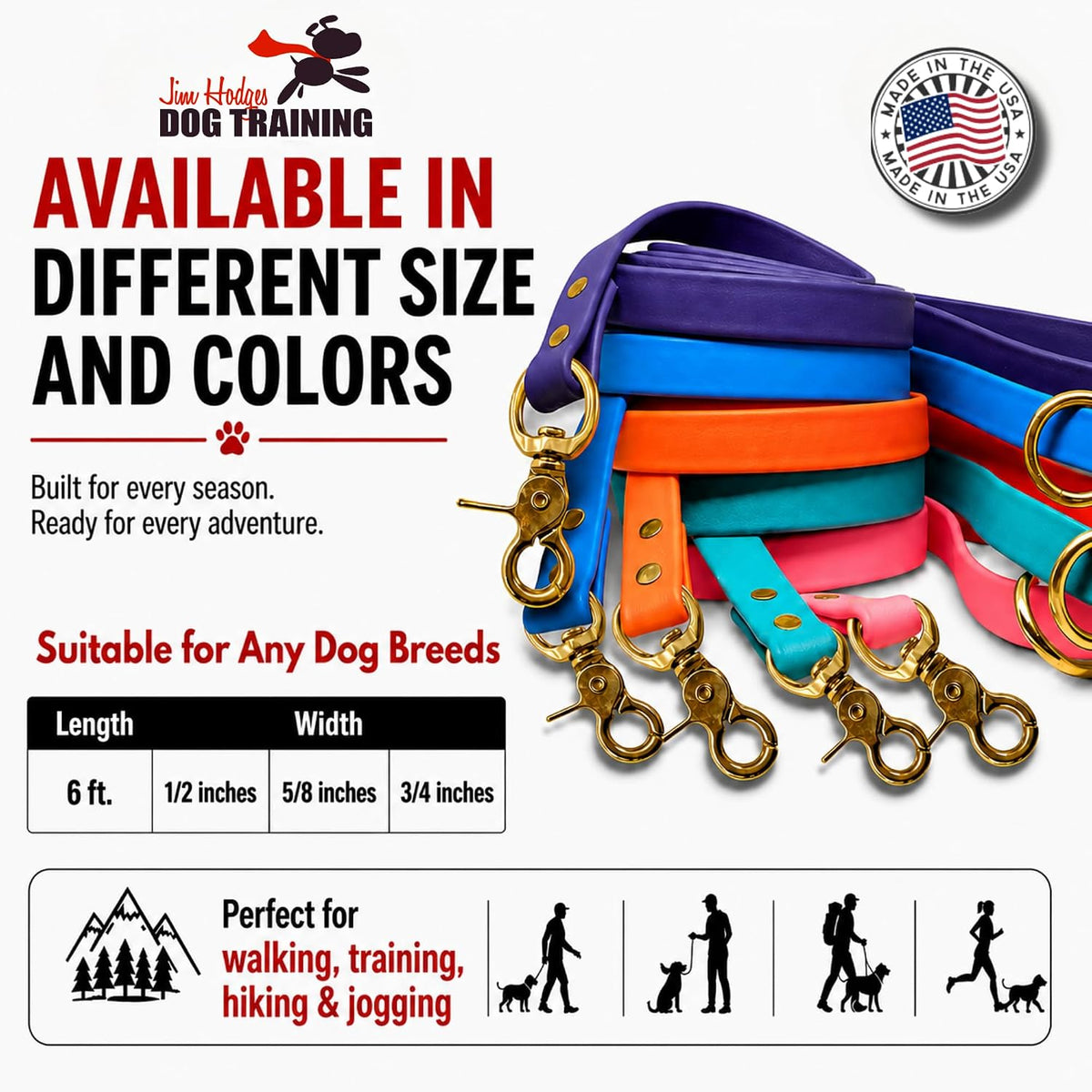 Jim Hodges Gummy K9 puppy training lead handcrafted Biothane material details