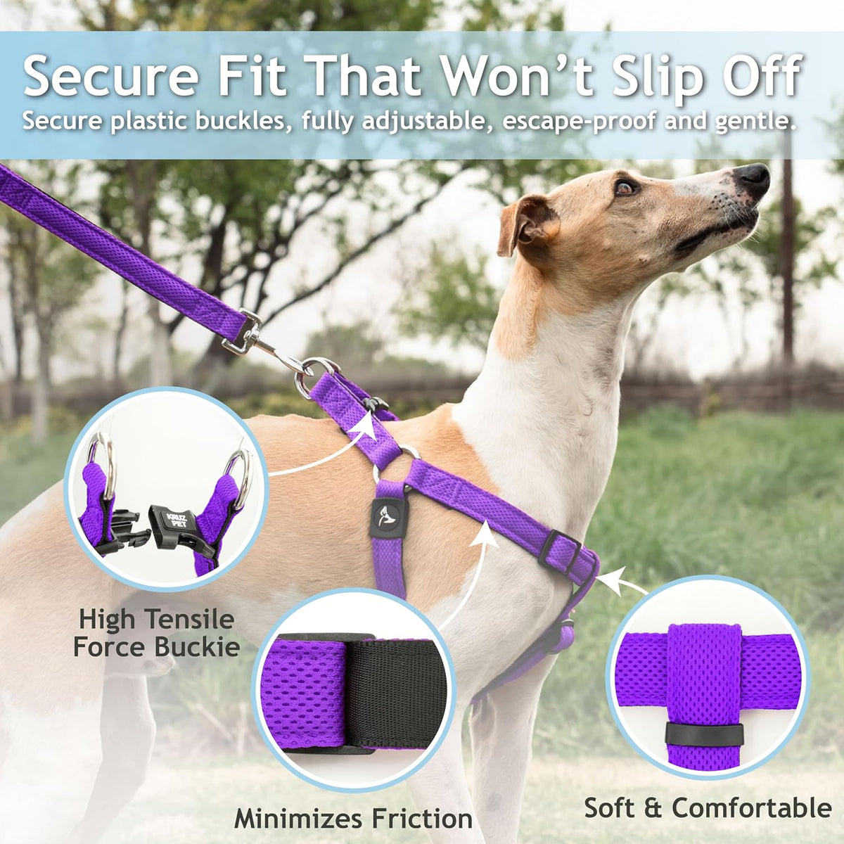 Side view of Kruz Pet dog harness on large breed