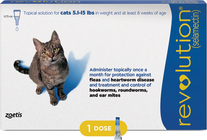 Revolution (selamectin) Topical Solution for Cats, 5.1-15 lbs (Blue), 6 Tubes - Image 11