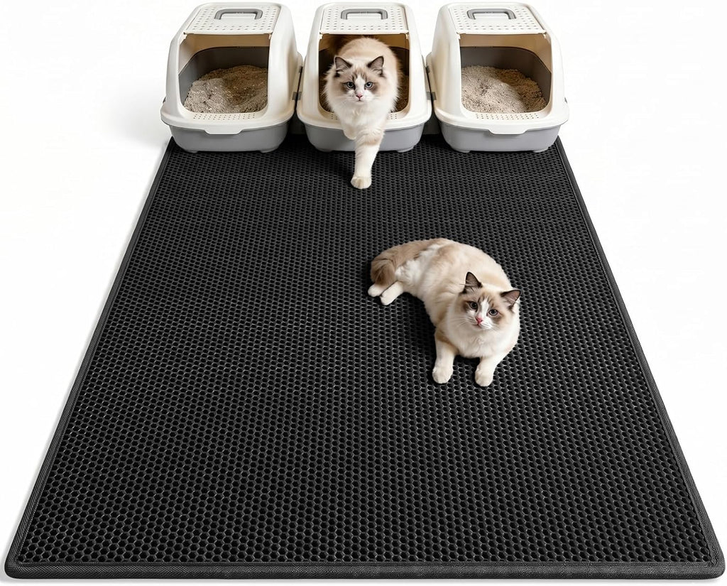 Pieviev Cat Litter Mat Double Layer Waterproof Urine Proof Trapping Mat 1 Pack (30''X24'', Brown) - Image 11