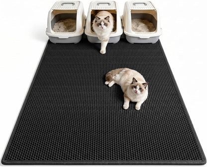 Pieviev Cat Litter Mat Double Layer Waterproof Urine Proof Trapping Mat 1 Pack (Gray, 24x15 Inch (Pack of 1)) - Image 11