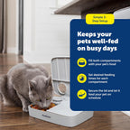 Close up of the mechanical dial timers on PetSafe programmable pet feeder