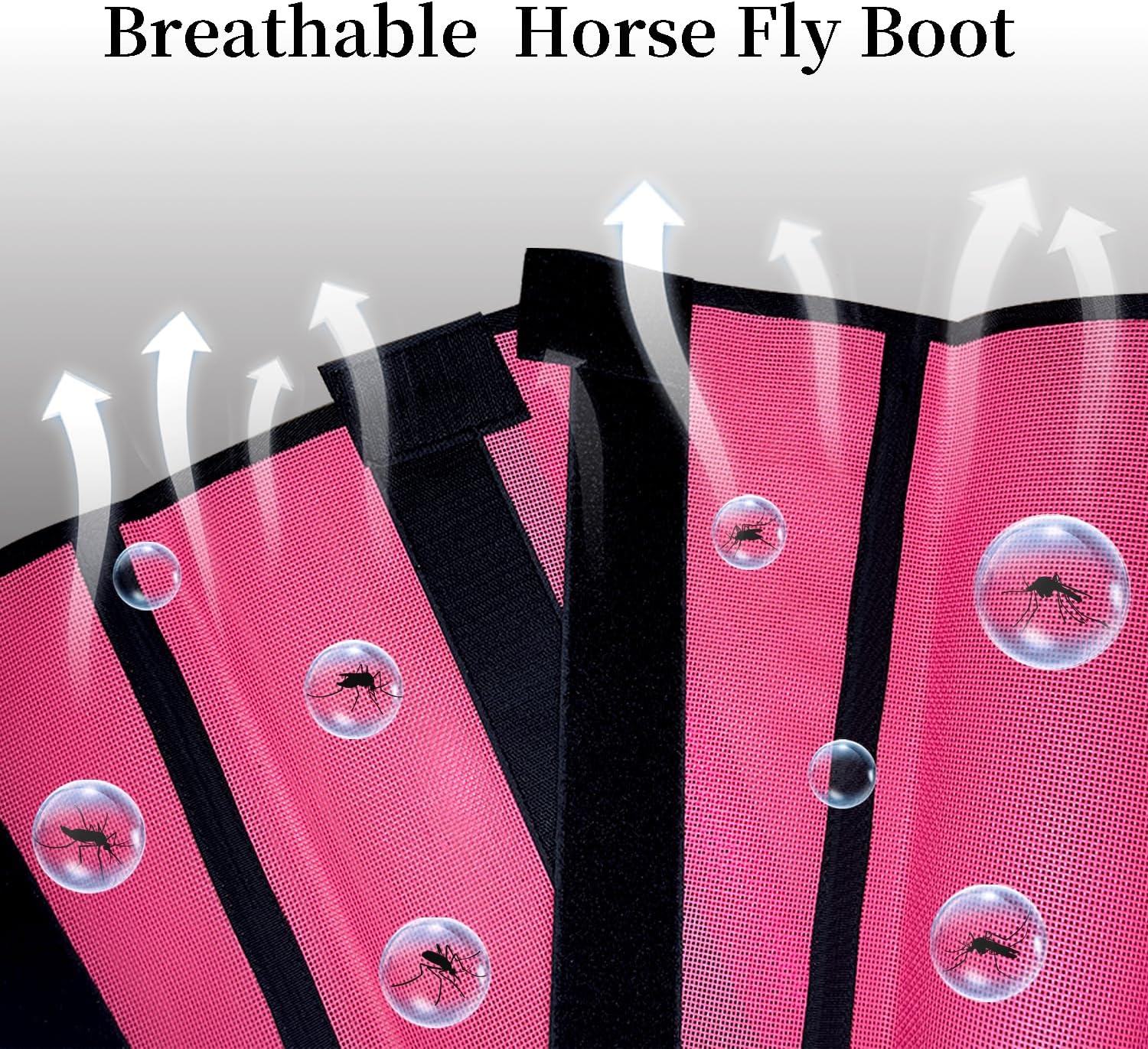 NizHome breathable mesh fly boots displaying built in alloy braces.