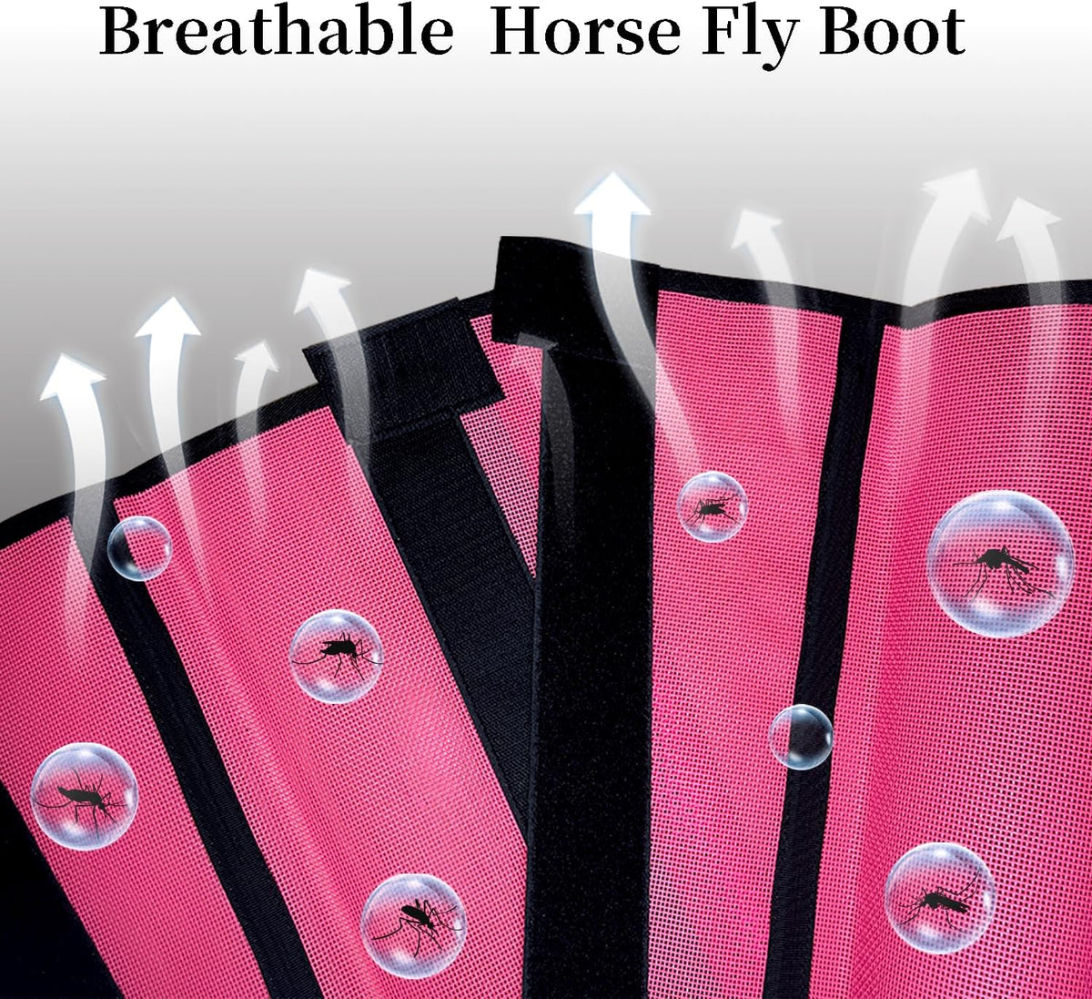 NizHome breathable mesh fly boots displaying built in alloy braces.