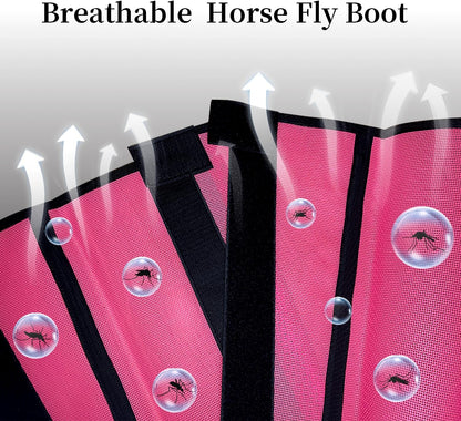 NizHome breathable mesh fly boots displaying built in alloy braces.