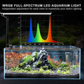 FZONE full spectrum WRGB nano aquarium lamp showing the matte black aluminum alloy housing and mounting bracket