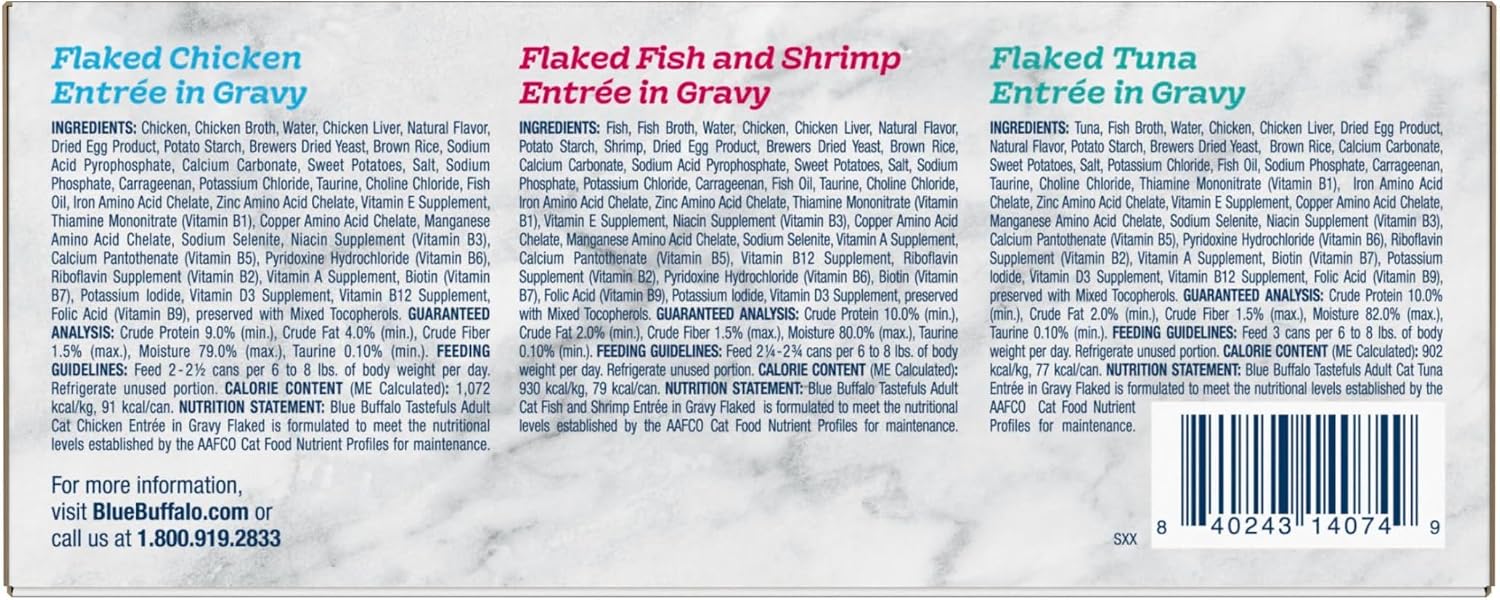 Blue Buffalo Tastefuls Flaked adult wet cat food cans