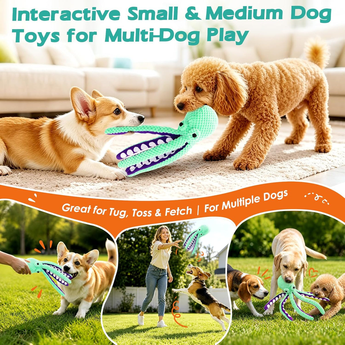 Fuufome imported dog chew toy for gentle chewers and teething puppies lifestyle view