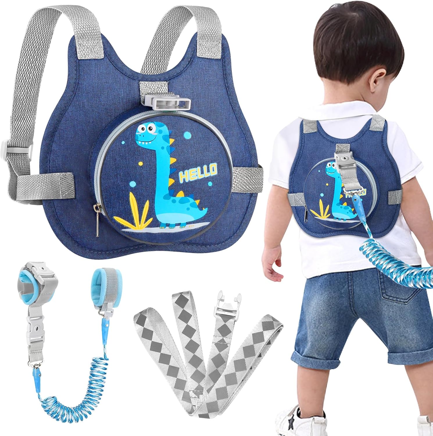 Accmor dinosaur toddler safety harness leash front view