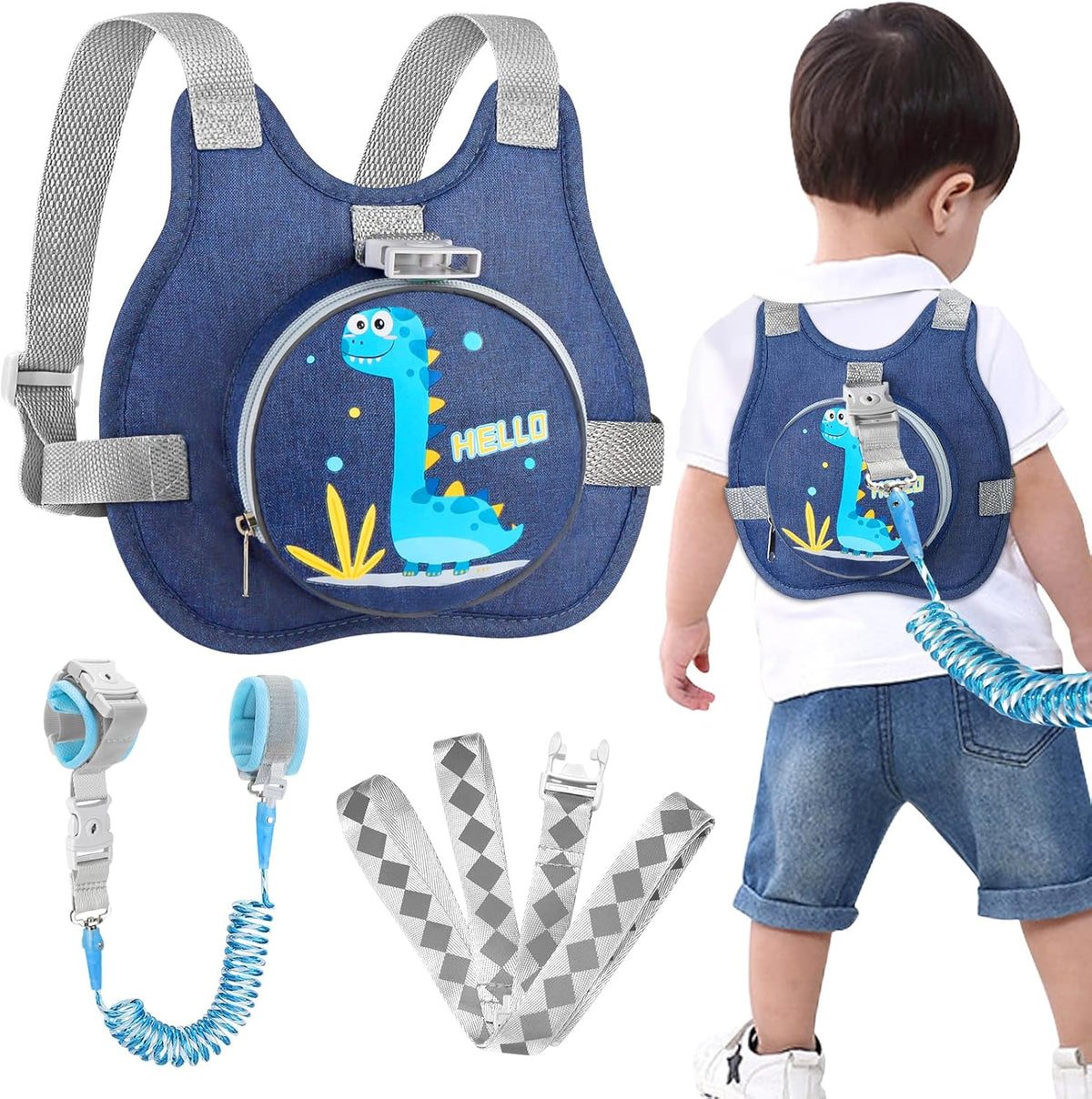 Accmor dinosaur toddler safety harness leash front view