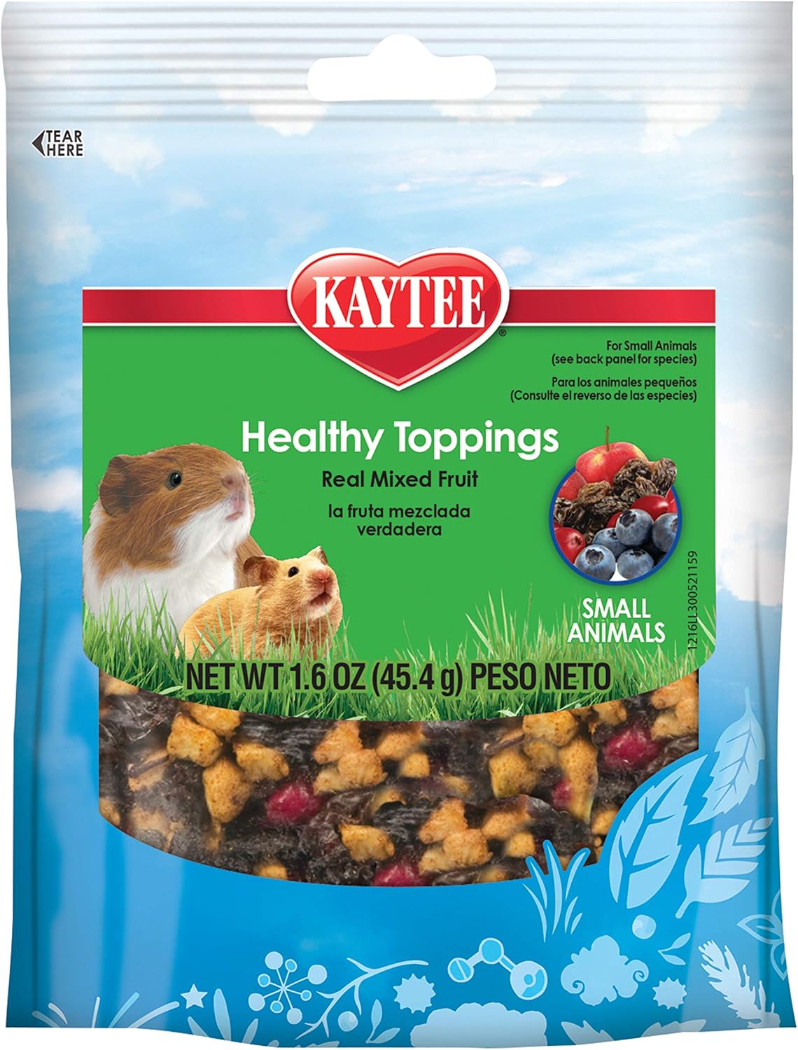 Authentic Kaytee Fiesta small pet nutritional supplement ingredients label view