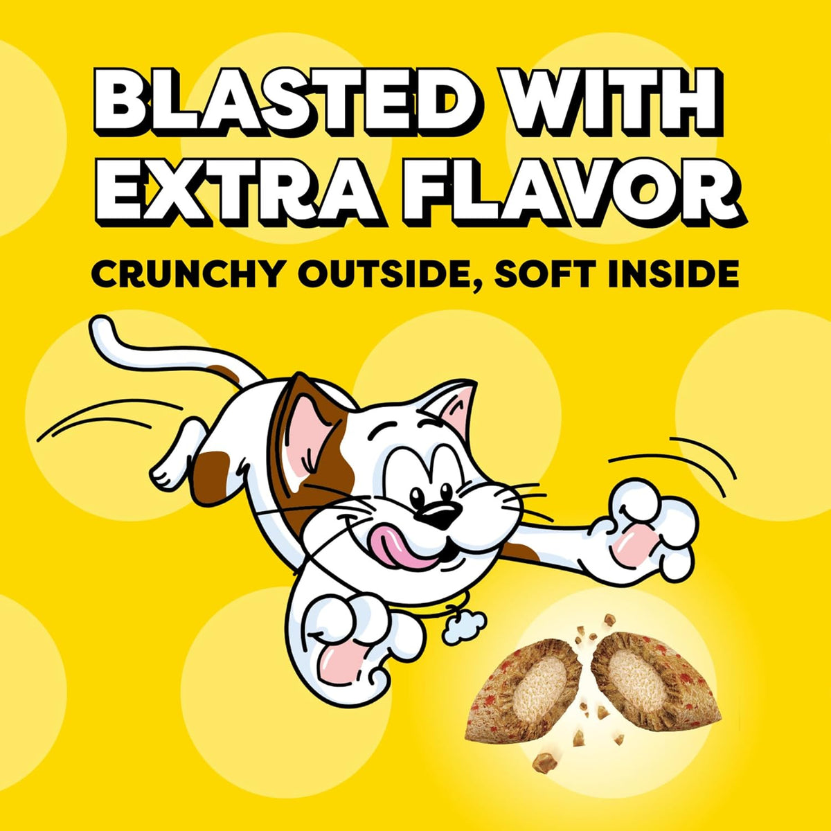 Temptations dual texture cat snacks sixteen Ounce packaging showing catnip flavor bits
