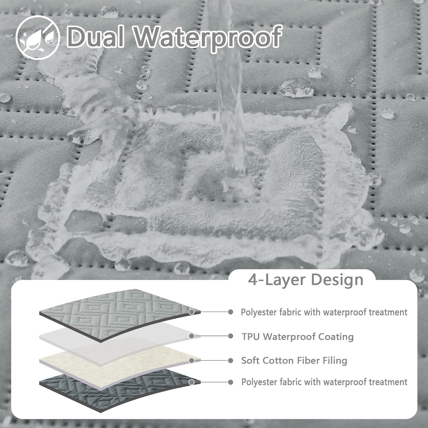 Hyha reversible pet couch cover displaying the grey and dark grey sides