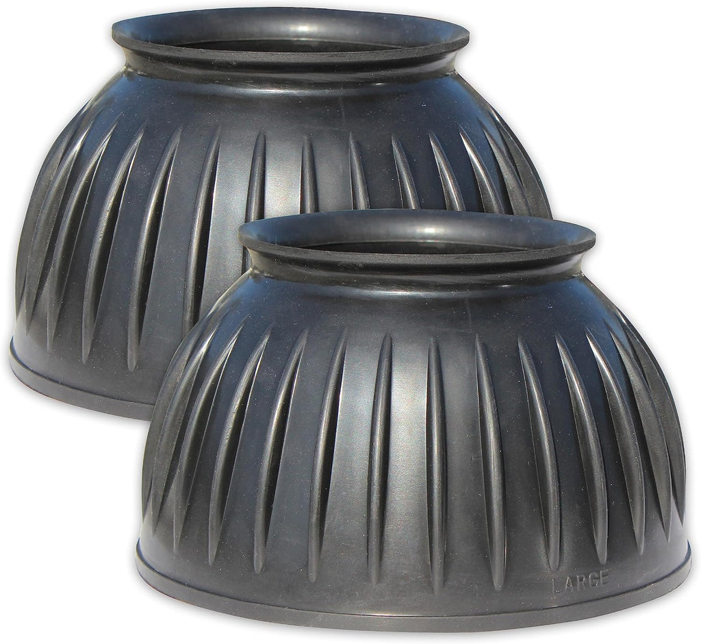 Professional's Choice Pull On Rubber Bell Boots front view showing black ribbed texture