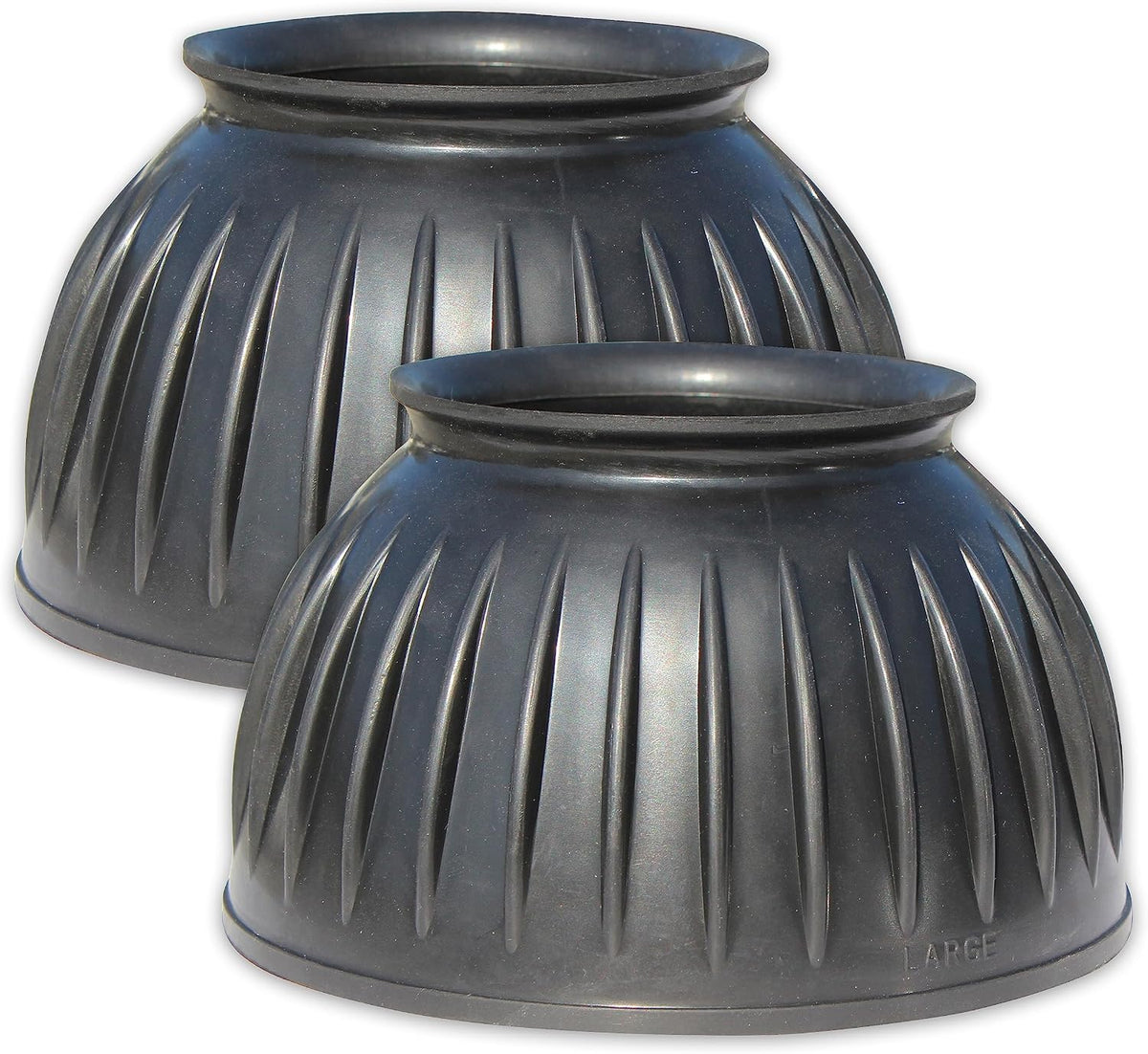 Professional's Choice Pull On Rubber Bell Boots front view showing black ribbed texture
