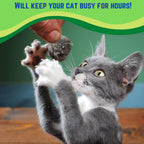 Smokey's Stash interactive cat toys packaging displaying twelve pack of plush mice.