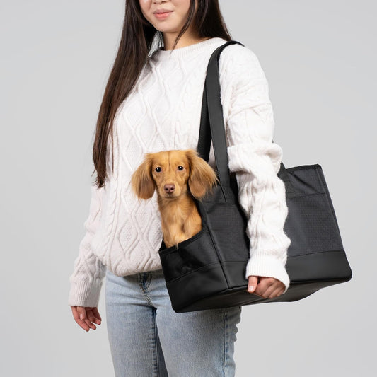 Oskar and Friends pet carrier tote bag front view