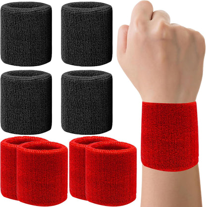 Imagerio 8 pack wrist sweatbands front view for athletic sports