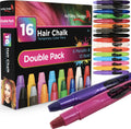 ArtShip Design Hair Chalk 16 Color Double Pack front view packaging showcasing vibrant temporary pens
