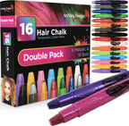 ArtShip Design Hair Chalk 16 Color Double Pack front view packaging showcasing vibrant temporary pens