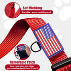 Close up of heavy duty quick release buckle on dog collar