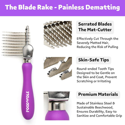 Dual-sided detangling comb for long haired dogs and cats