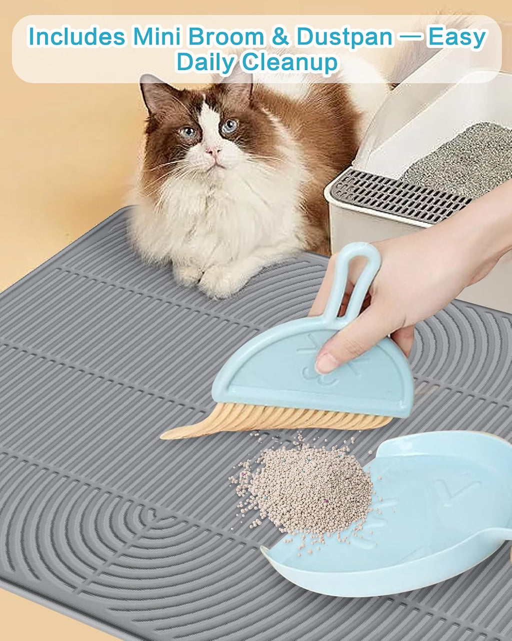 Kabeyoe silicone pet mat used as a waterproof food and water bowl placemat