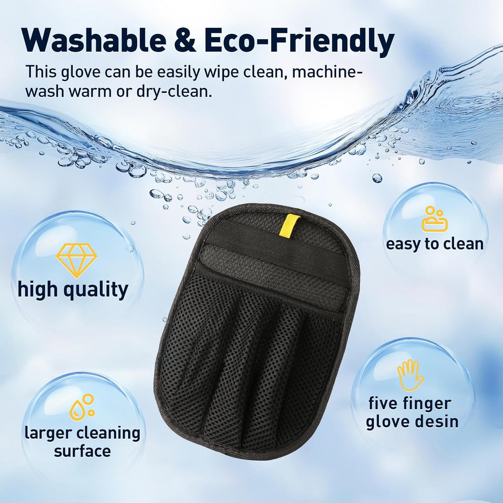 Eco-friendly pet hair removal mitt cleaning carpet and rug