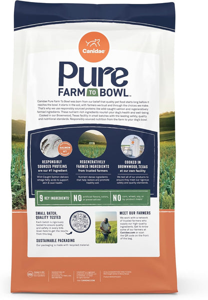Canidae Pure wild caught salmon and barley formula for adult dogs nutritional panel