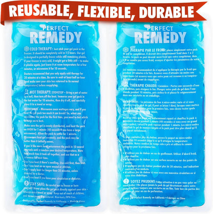 Perfect Remedy 2-Pack gel ice packs front view for injury relief