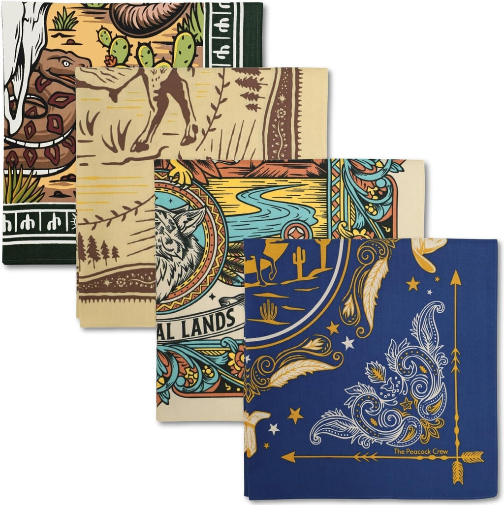 The Peacock Crew Premium Soft Cotton Bandanas Pack for Men and Women Paisley 22 x 22 inches - Image 14