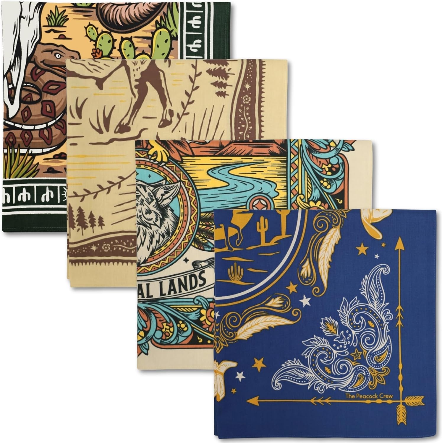 The Peacock Crew Premium Soft Cotton Bandanas Pack for Men and Women Paisley 22 x 22 inches - Image 14