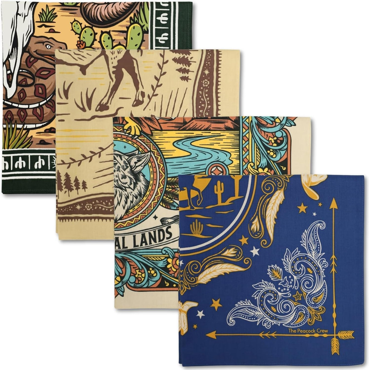 The Peacock Crew Premium Soft Cotton Bandanas Pack for Men and Women Paisley 22 x 22 inches - Image 14