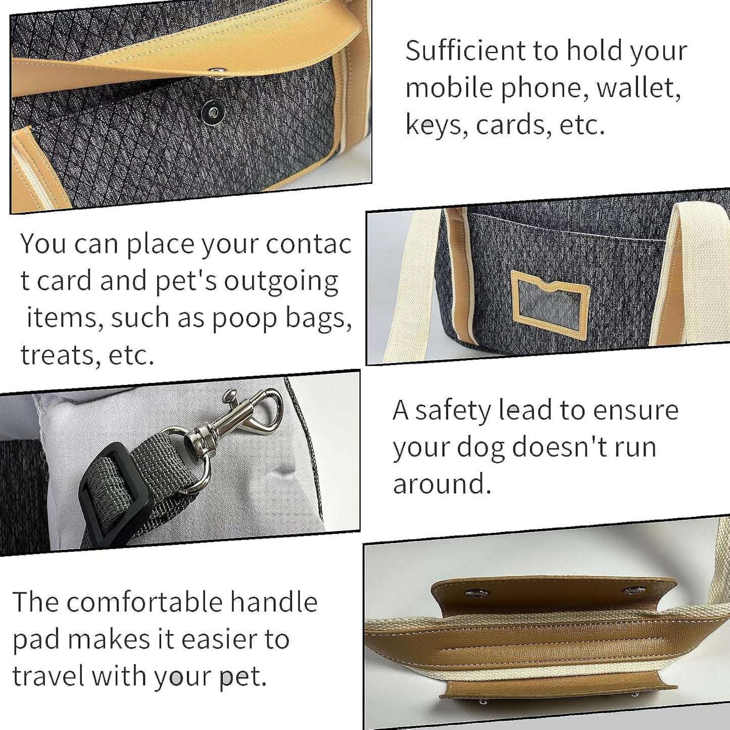 Close up of exterior pockets on BatlFrist dog travel bag