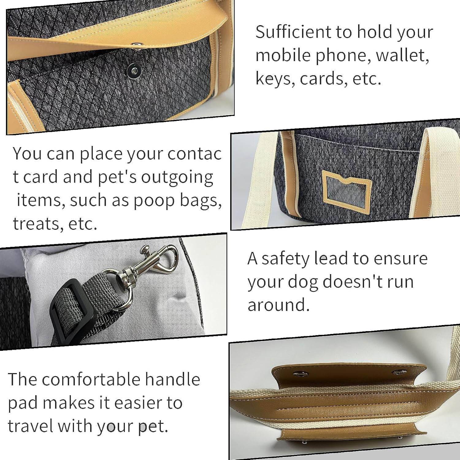 Close up of exterior pockets on BatlFrist dog travel bag