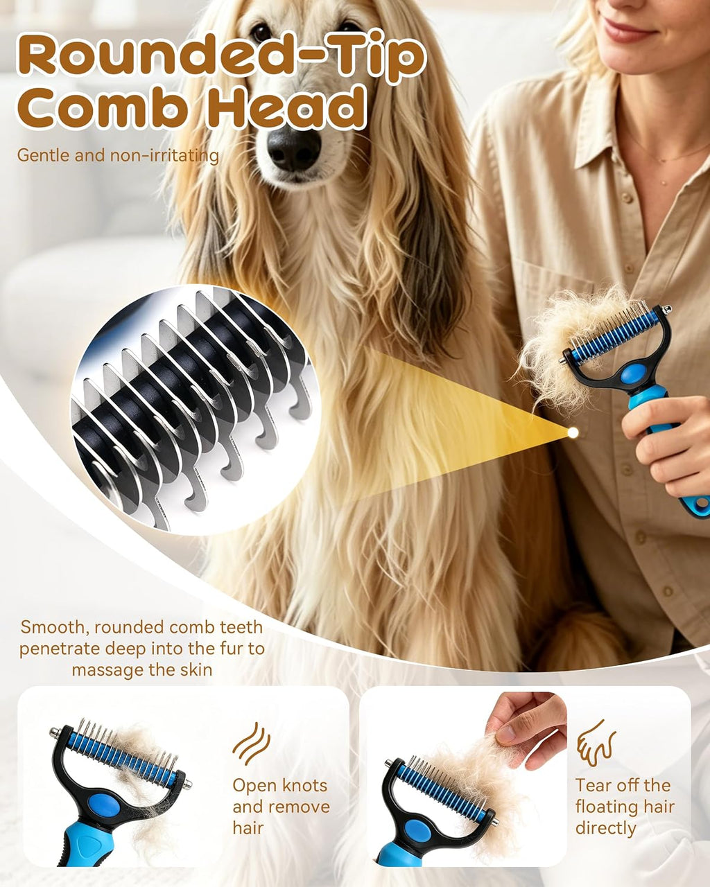 Judee pet shedding remover with 17 tooth fine deshedding blade