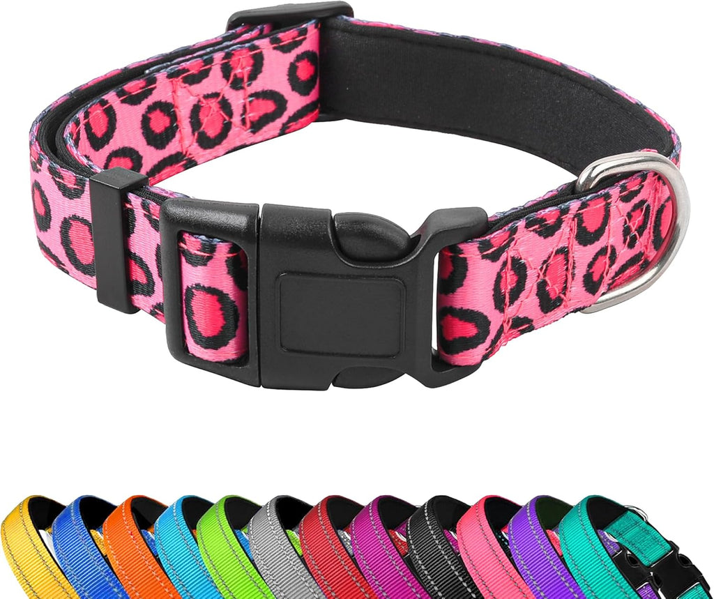 Reflective Dog Collar, Adjustable Soft Neoprene Padded Nylon Pet Collars with Buckle for Medium Dogs, Teal,M - Image 14