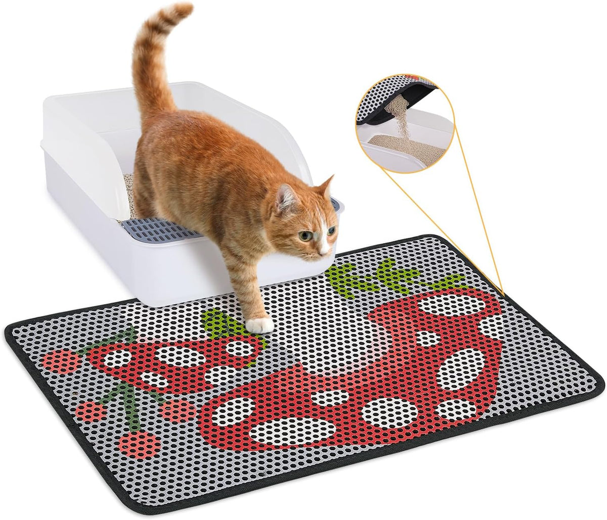 Packaging view of the authentic Bienbee double layer cat litter mat imported from USA