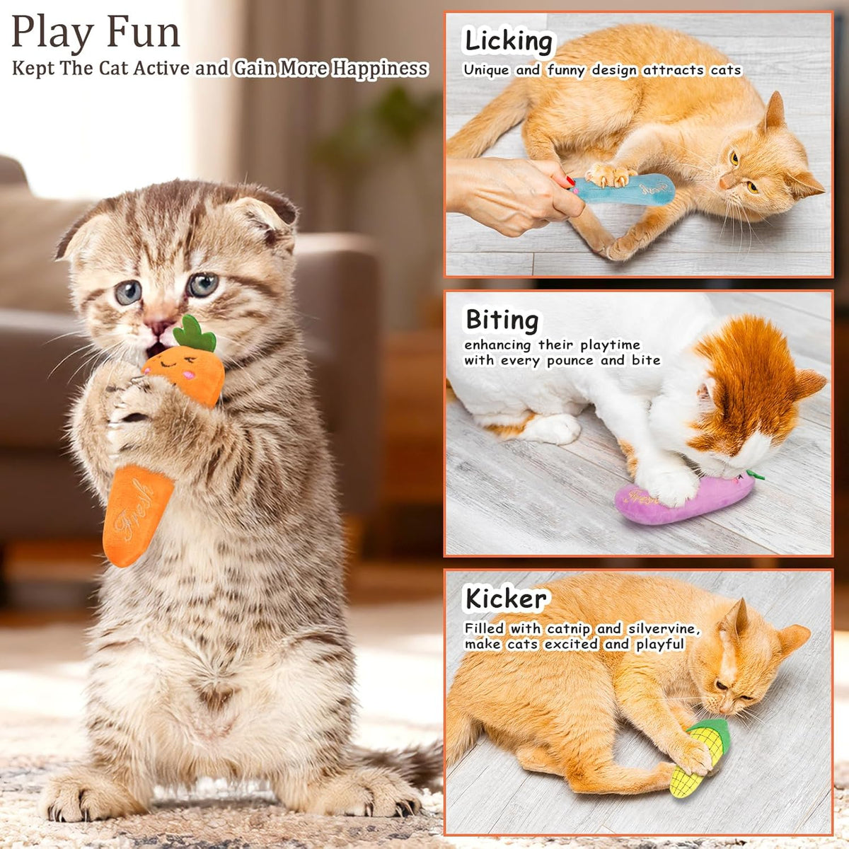 Etekyer plush chili pepper catnip toy