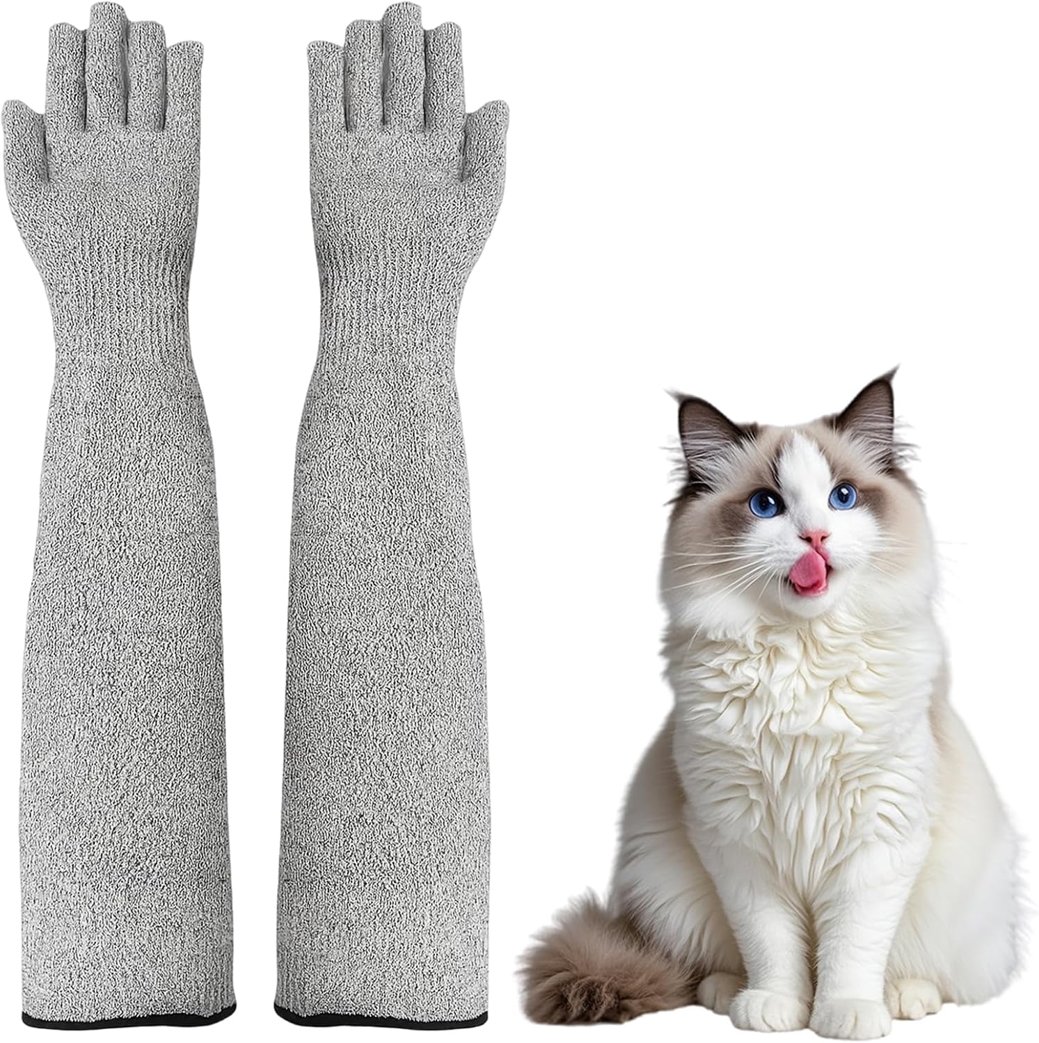 NCXFTP Cat Gloves Bite Proof front view genuine pet handling gloves