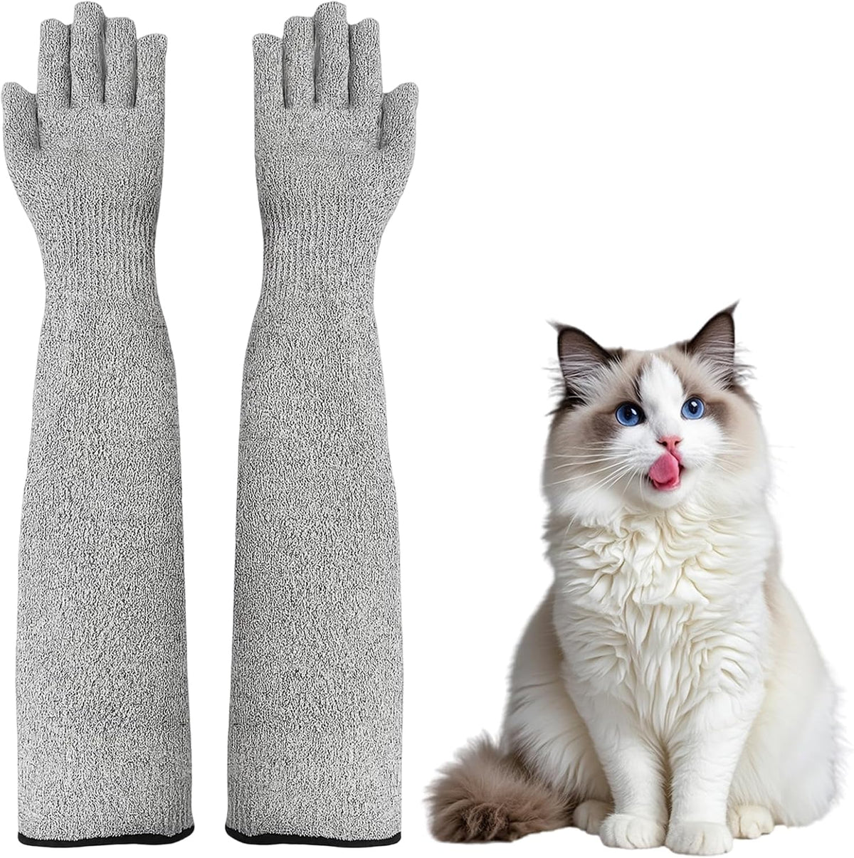 NCXFTP Cat Gloves Bite Proof front view genuine pet handling gloves